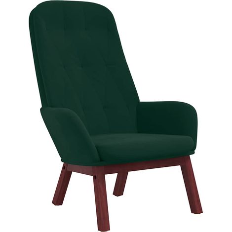 vidaXL Sillón de relax de terciopelo verde oscuro (1/2)