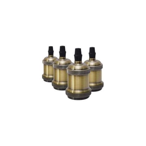 Douille E27 Vintage De Lampe,Douille Ampoule,Céramique Adaptateur Support De Lampe Pour Décorer Les Bars,Restaurants,Chambres,Cours 4 Pièces Bronze Socket - Crezuo (1/4)