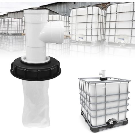 Couvercle de filtre de réservoir IBC, housse en nylon lavable (avec couvercle), pour réservoir d'eau de pluie de 165 mm, té vertical, 1 pièce (1/5)
