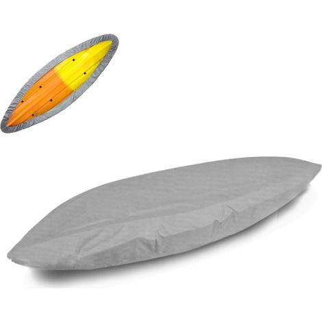 Housse de pour Kayak de 4,5 M, Imperméable, Solaire UV, Housse de canoë en Polyester, Housse de Rangement pour Kayak, Bateau, canoë, Extérieur, (Gray) (1/5)