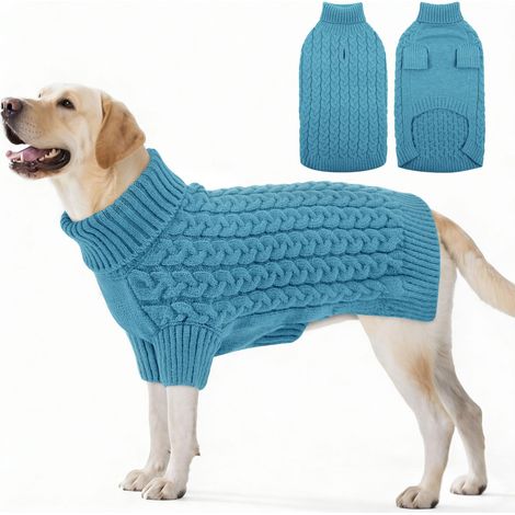 Pull Chien XL Hiver Col Roulé Tricot Chaud Grand Chien (1/5)