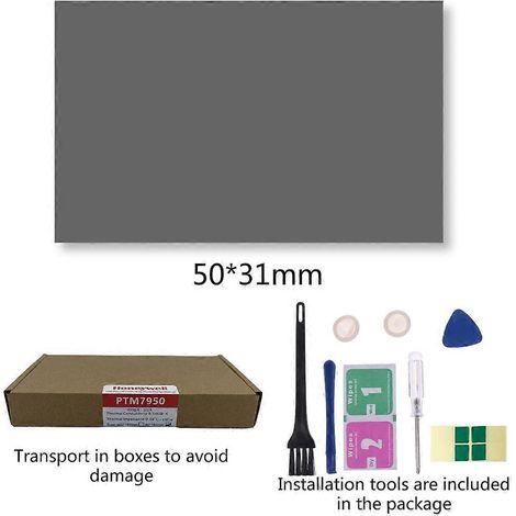 Honeywell - Pad thermique, pâte thermique en silicone à changement de phase pour ordinateur portable, pâte pour processeur et carte graphique 0-3150 mm (1/4)