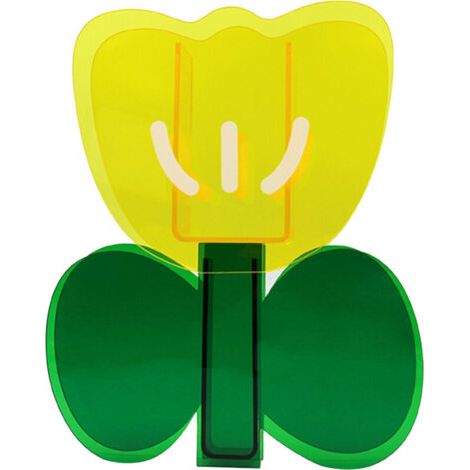 Pair Vase décoratif en acrylique – Tulipe avec feuilles vertes – Style nordique minimaliste pour décoration intérieure (1/5)