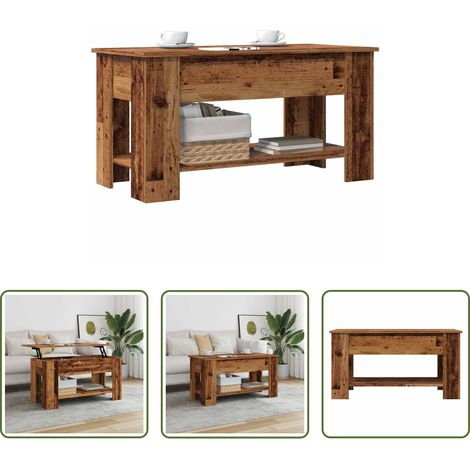 Wohnzimmermöbel -  Couchtisch Altholz-Optik 101x49x52 cm Holzwerkstoff (1/5)