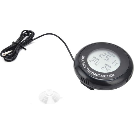 Rundes digitales LCD-Thermometer mit magnetischem Saugnapf zur Temperaturanzeige in Terrarien, Aquarien und Gewächshäusern (1/5)