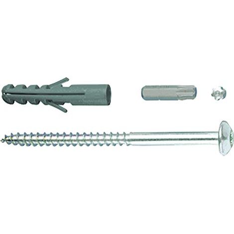 Alberts 554415 Set di viti, Accessori per fissaggio di inferriate, set di viti zincate, 4 pezzi viti & tasselli, 105 x 7 mm (1/4)