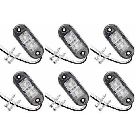 Pair Lot de 6 feux de position latéraux à LED pour voiture, remorque, camping-car, caravane, vélo, moteur (1/4)