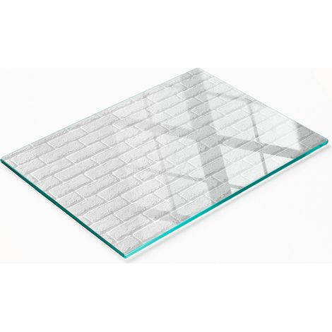 Panel decorativo multifuncional de vidrio para cocina, dise帽o de pared tipo ladrillo, 80x52 cm. (1/5)