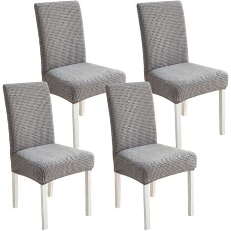 Stuhlhusse, 4er-Set Universal Stuhlbezüge, dicker und elastischer Stuhlbezug, schmutzabweisend, grau (1/5)