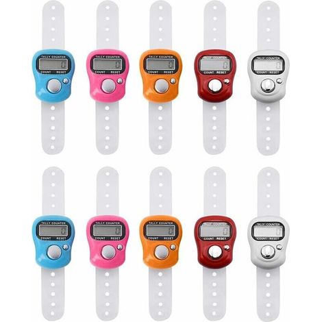 Compteur de Doigts, Compteur de Main 10 pièces, Compteur de Doigts, Compteur de Tours de Compteur électronique, avec écran LCD et réinitialisable, pour étui de prière Musulman