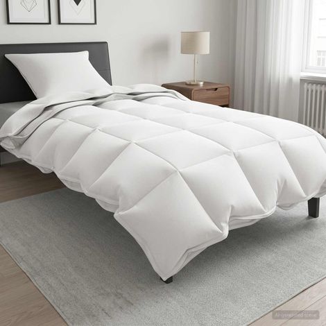 vidaXL Juego de Edredón para Todo el Año 2 uds. 135 x 200 cm Blanco (1/5)