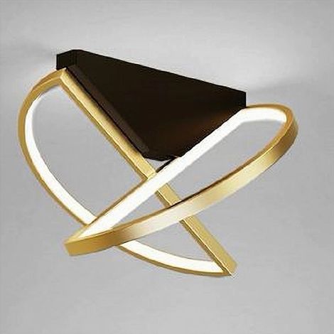 TrAdE Shop Traesio - Plafoniera Led 44 Watt Oro Lampadario Soffitto Design Moderno Luce Fredda 50438 - (1/5)