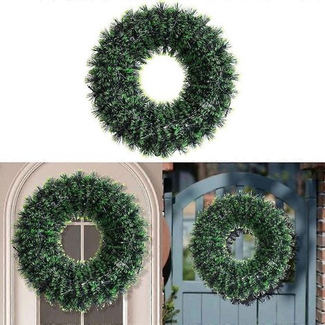 Couronne de Noël artificielle verte de 40 cm - Décoration festive (1/4)