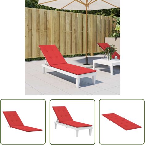 The Living Store Coussin de chaise de terrasse rouge (75+105)x50x4 cm - Coussin De Chaise - Coussin Terrasse - Coussin Exterieur - Coussin Décoratif - Coussin Confortable (1/5)