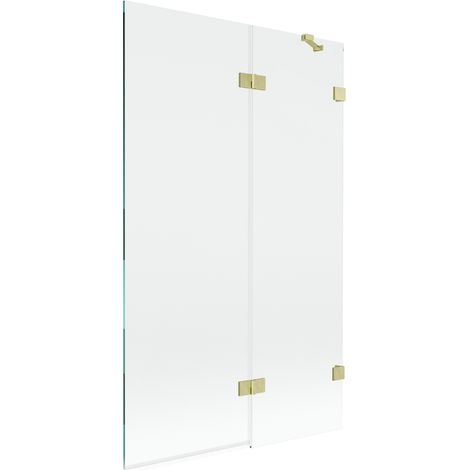 Mexen Lunar Duschabtrennung 2-flügelig rechts 110 x 150 cm, transparent, gebürstet gold - 897-110-100-55-00-P (1/5)