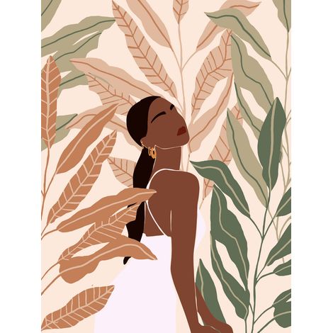 Papier peint panoramique - Femme Boho - 130 cm x 173 cm (1/2)
