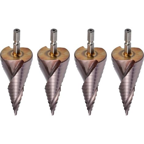 4X M35 HSS Co Étape Foret Bit Cobalt Cone Forets 4-32mm Bois Acier Inoxydable Métal Trou Scie Outil Ensemble Hex (1/5)