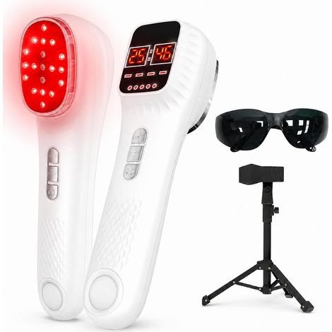 Lampe infrarouge portable à lumière rouge avec support, 16 LED 650 nm + 3 LED 808 nm, quatre modes de fonctionnement, quatre niveaux d'intensité lumineuse et douze réglages de minuterie (1/5)