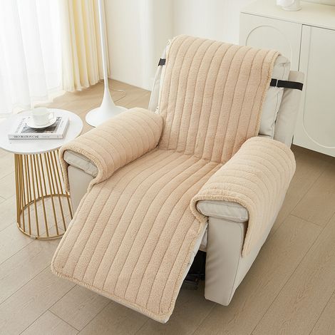 Housse de Protection pour Fauteuil Relax en Peluche de Lapin, 55x200cm, Épaissie, Antidérapante et Chauffante pour l'Hiver (1/5)