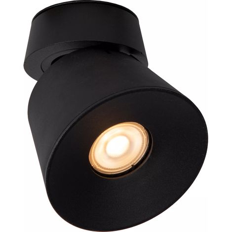 Spot plafond noir réglable Ø10 GU10 Trigono Lucide (1/5)