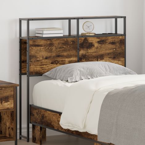 Stauraum-Kopfteil mit Regal Räuchereiche 80 cm Holzwerkstoff vidaXL (1/5)