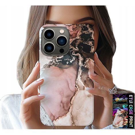 Custodia per iPhone 16 PRO - eleganti motivi effetto marmo alla moda + vetro (1/5)