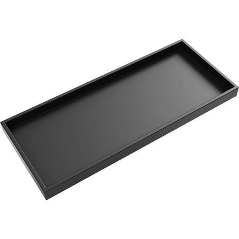 Étagère de salle de bain moderne en silicone pour comptoir et évier, plateau incassable et antidérapant pour savon, shampooing, parfum, éponge de cuisine (noir, 30 x 12,5 cm)'-'Black 30x12.5cm