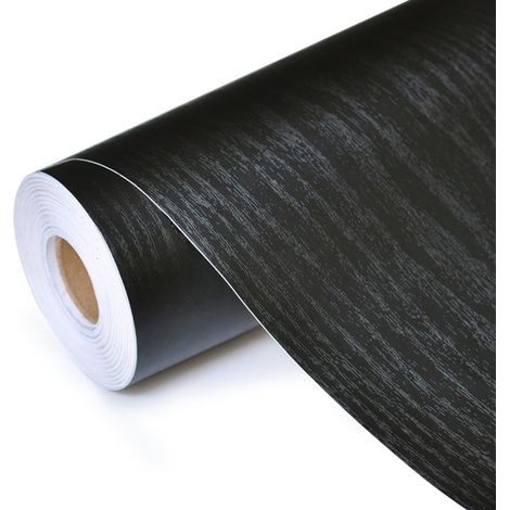 Rouleau adhésif protecteur effet bois noir au mètre - Autocollants Revêtement Adhésif Cuisine Meubles Salle de bain - 60cmx10m (1/5)