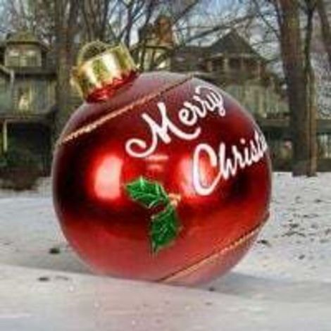 Boule de Noël gonflable géante en PVC de 23,6 pouces, décorée pour l'extérieur, pour la maison et l'extérieur - Joyeux Noël (1/5)