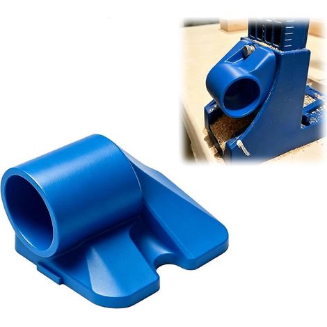 Adaptateur tuyau aspiration compatible gabarits perçage Kreg K3 K4 K5 fixation rapide Ø ext 1/4" accessoire aspiration poussière bleu