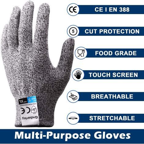 Gant Anti-Coupe - Niveau de Protection 5 - Tricot Sans Couture 13 Gauge - Pour Cuisine Jardin Bricolage Extérieur - 1 Paire (1/5)