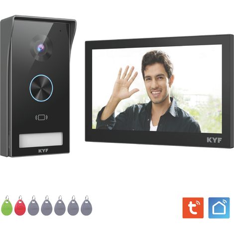 Portier Vidéo HD 2MP filaire connecté Wifi avec Ecran tactile 7, 2 fils – Badge RFID (1/5)