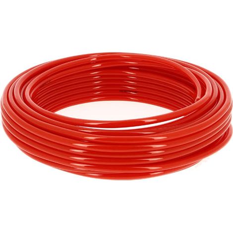 Tuyau polyuréthane calibré Ø8x12 rouge - 25 mètres