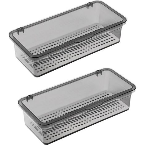 Cutlery Tray with Lid, Utensil Storage with Lid Plastic Cutlery Tray, Cutlery Drawer Organizer, Utensil Storage Container B (1/5)