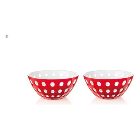 Guzzini - Le Murrine, Set di 2 Ciotole da 12 cm - Rosso/Bianco/Rosso Trasparente, Ø 12,5 x h5,6 cm 300 cc - 279412147 (1/4)
