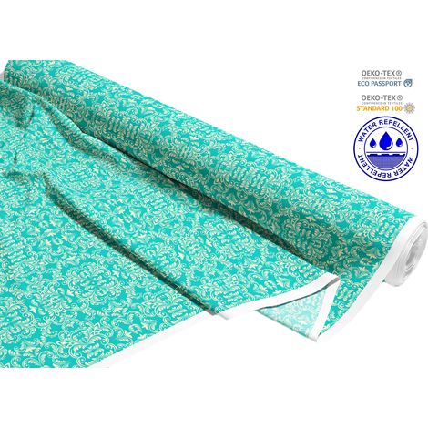 Outdoor Dekostoffe Oxford - Motiv türkisfarbenes orientalisches Muster I DR270 (1/5)