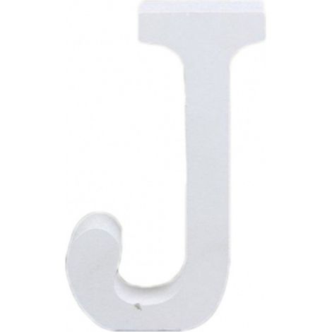 TRADE SHOP - Lettere Alfabeto Lettera J In Legno Bianco H 11 Cm Decorazione Arredo Wedding -