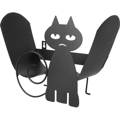 Porte-papier toilette grande capacité en fer avec motif chat, (1/5)