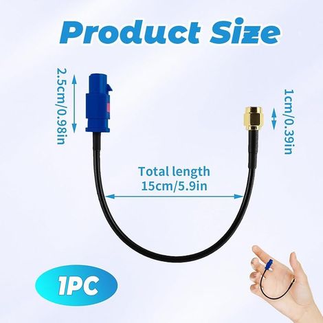Câble Fakra C à SMA Mâle, Adaptateur Antenne GPS Voiture, Câble Pigtail RG174 pour Antenne GPS Voiture, Module de Suivi, DVR, Navigation, Systèmes Télématiques et Récepteurs Automobiles, 15 cm (1/5)