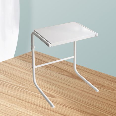 Étagère de cuisine rétractable et réglable en hauteur pour four à micro-ondes, en acier au carbone, blanche. (1/5)