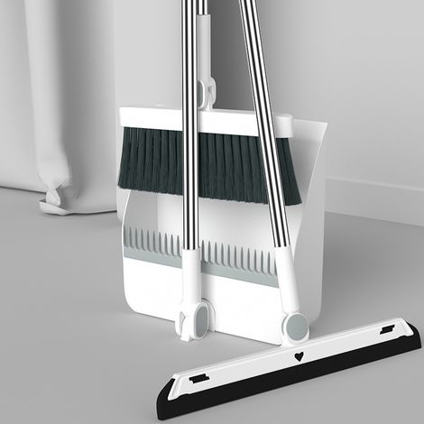 Escoba con juego combinado para quitar polvo, limpieza de un solo barrido, escoba para quitar pelos de mascotas con dientes dobles autolimpiables, con limpiaparabrisas