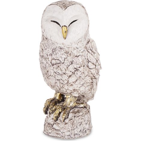 Figura de búho de plástico blanco de 23,5 x 11,5 x 11 cm. (1/5)