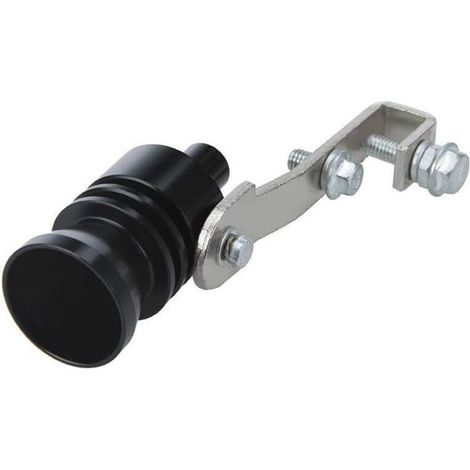 2 Pcs Turbo Whistle, Turbo Sifflet Tuyau d'échappement BOV Blow-off Simulator Valve en aluminium, Voiture Turbo Sound d'échappement sifflet Pipe échappement Blow-Off Valve Simulator (Noir + Rou (1/3)