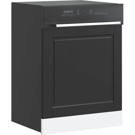 Geschirrspülerblende Porto Schwarz 60x1,5x57 cm Holzwerkstoff (1/5)