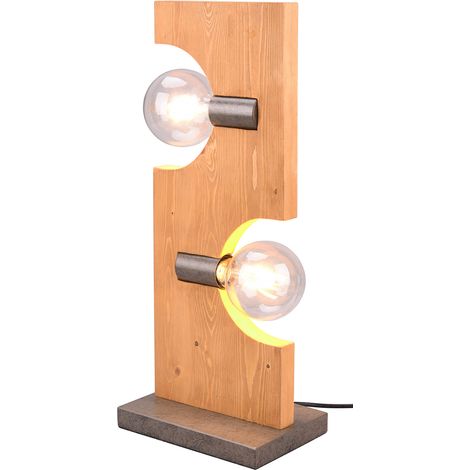 Lampada da Tavolo da Interno Attacco E27 in Legno naturale Naturale (1/3)