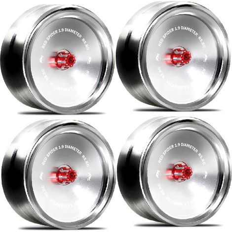 Juego de 4 piezas de cubos de rueda de espejo retro de metal de 1,9 pulgadas para accesorios de modificación de coches RC universales SCX10-4 C