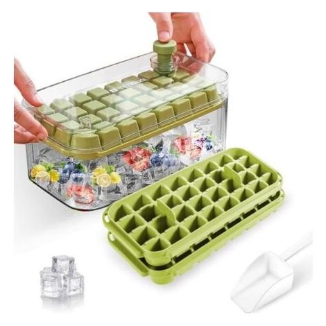 Pair 0Bac 0à 0glaçons 064 0pièces 0avec 0couvercle 0– 0silicone, 0sans 0BPA, 0facile 0à 0utiliser (1/5)