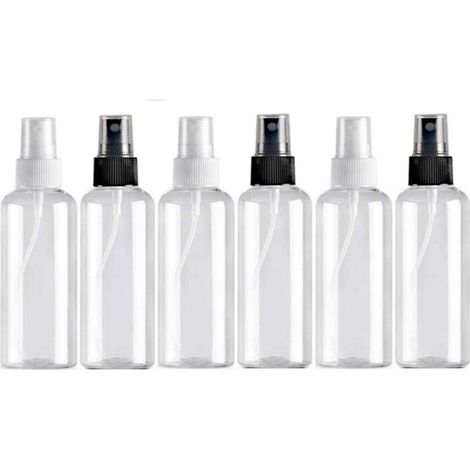 6PCS 100ml Flacon Vaporisateur, Bouteille de Voyage Vide Plastique Réutilisables Transparent Atomiseur De Poche, Bouteilles de Pulvérisation, Spray Sous-Bouteilles de Cosmétiques