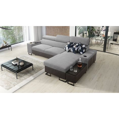 Luxuriöses, komfortables, modernes Ecksofa MELODY I MAXI  Tauro/Freya Graphit/Grau Rechts (1/5)