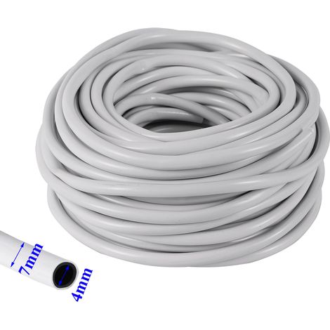 Tuyau souple en PVC double couche (4 x 7 mm - 40 m) pour micro-irrigation goutte à goutte, idéal pour les plantes et les fleurs de jardin. (1/5)